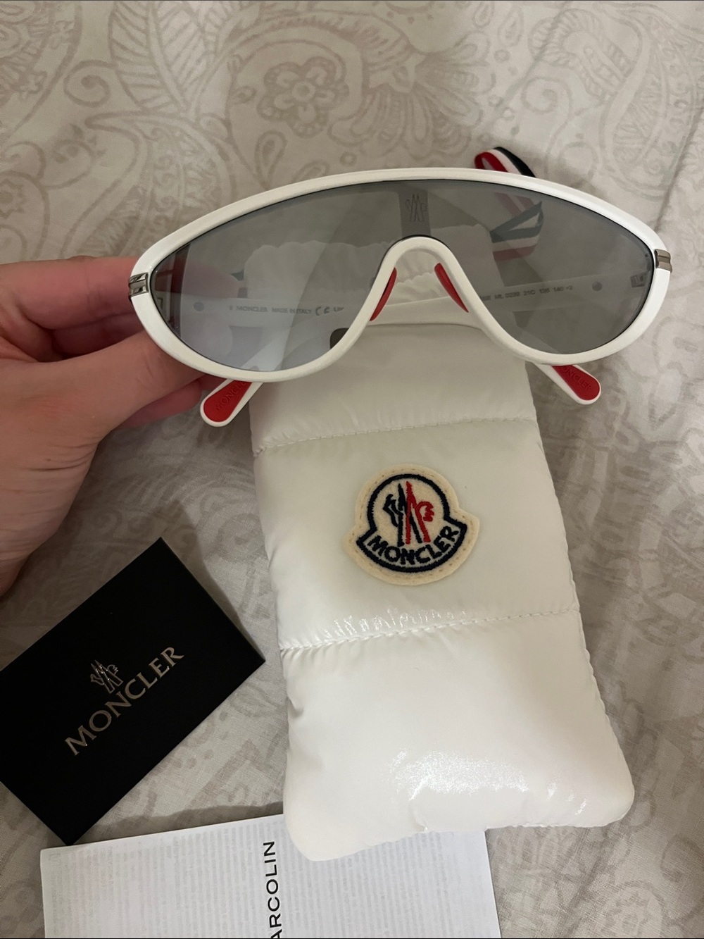 ONLY TODAY! Moncler White Shield Sunglasses with Gray Lenses